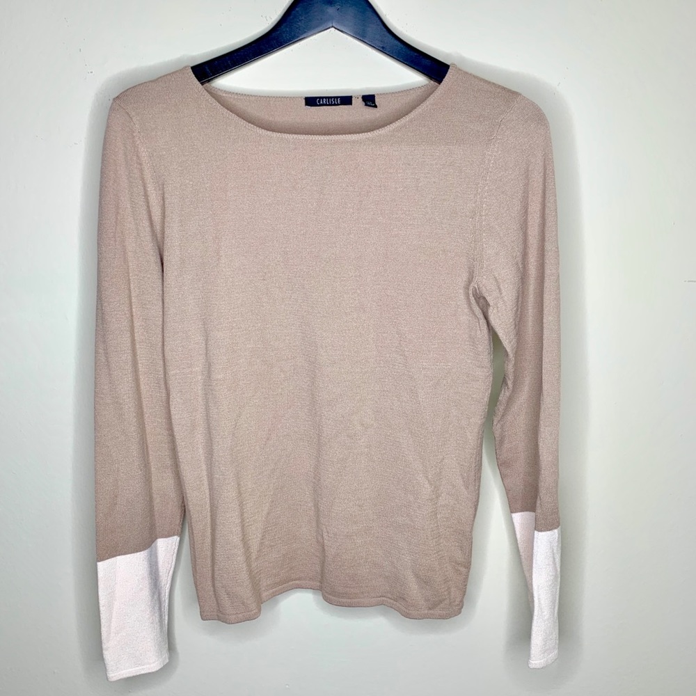 Carlisle Long Sleeve Contrasting Sleeve Top